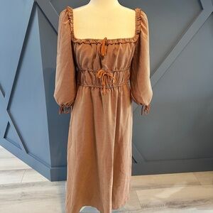 Petal & Pup Tan Long Sleeve Dress